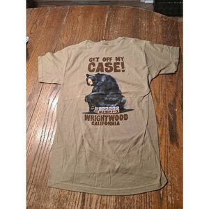 New DUCKCO Sz Small Novelty Bear Beer Tee T-Shirt Wrightwood CA Get Off My Case